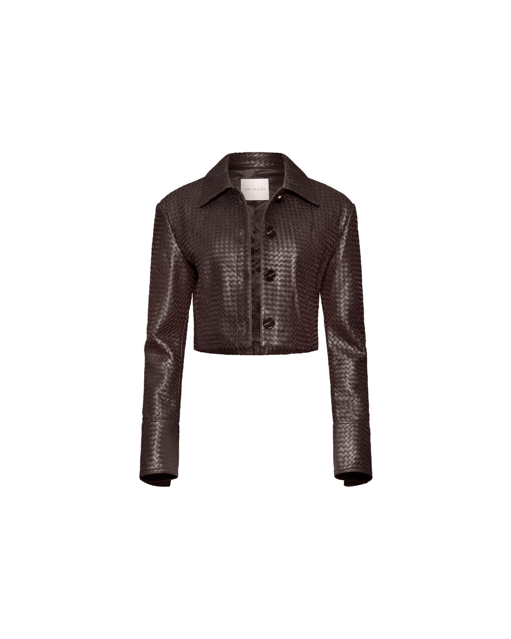 Brown woven cropped jacket