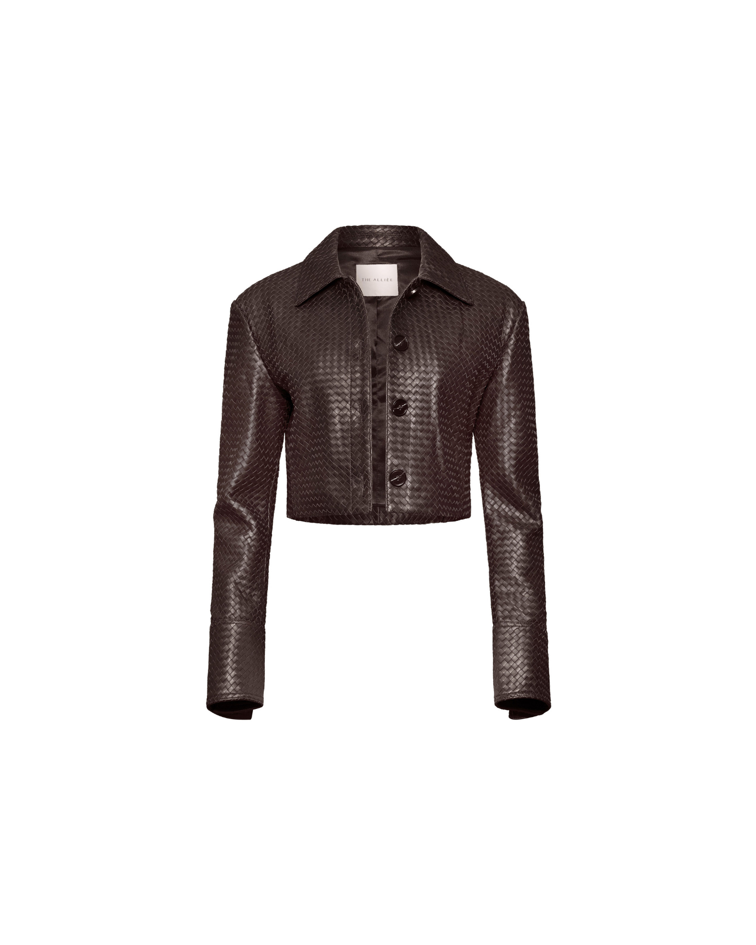 Brown woven cropped jacket