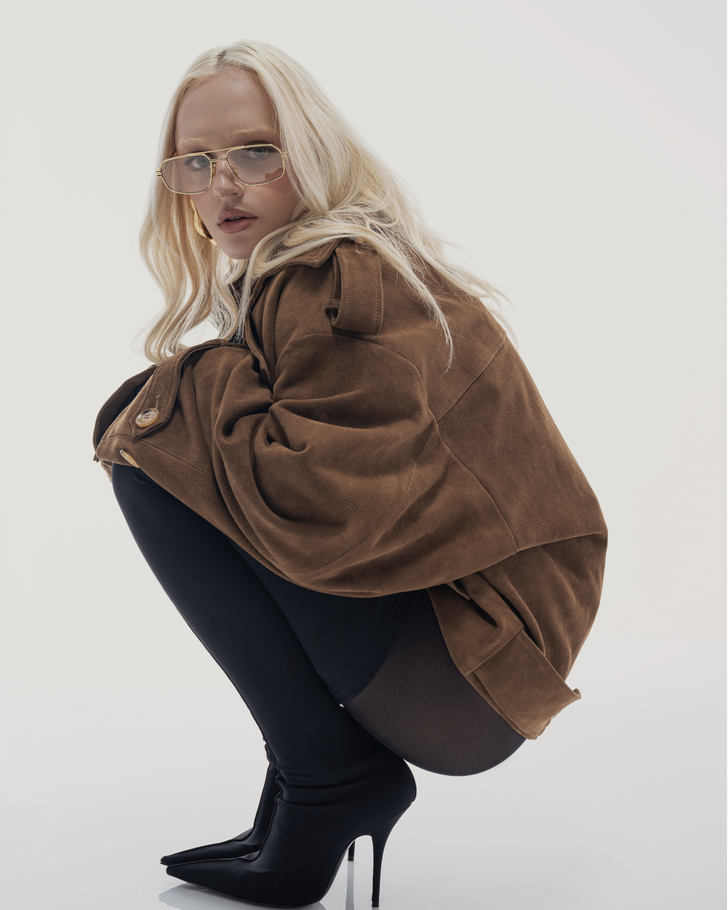 Brown Suede Oversized Jacket