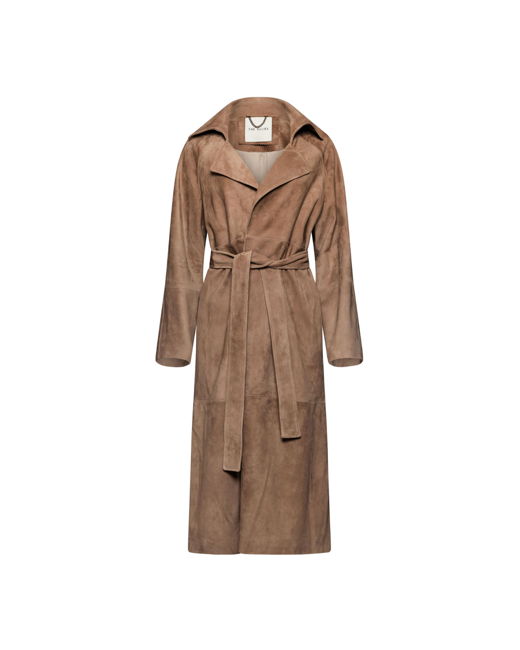 Beige suede trench coat