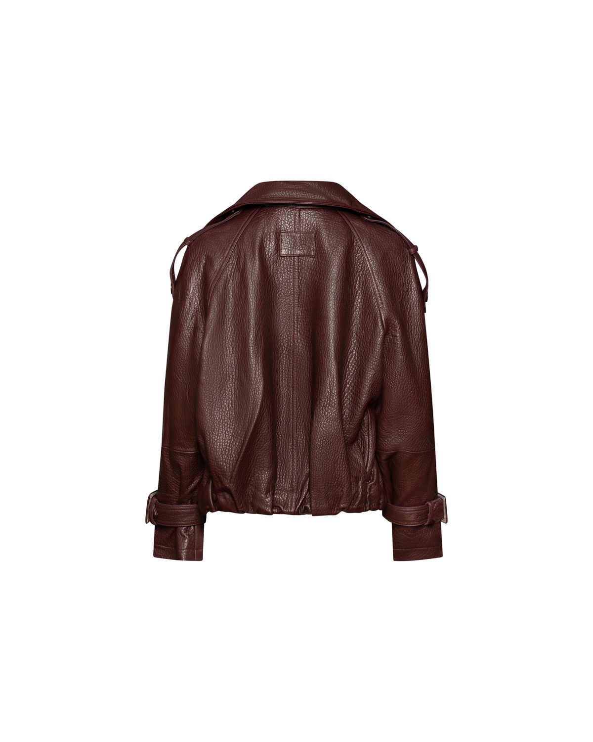 Aurelia burgundy leather jacket