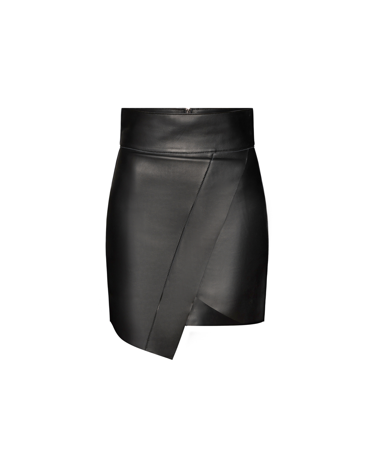 Lou black leather mini skirt