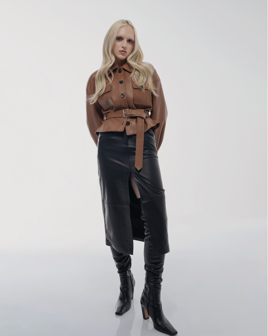 Belted Leather Jacket