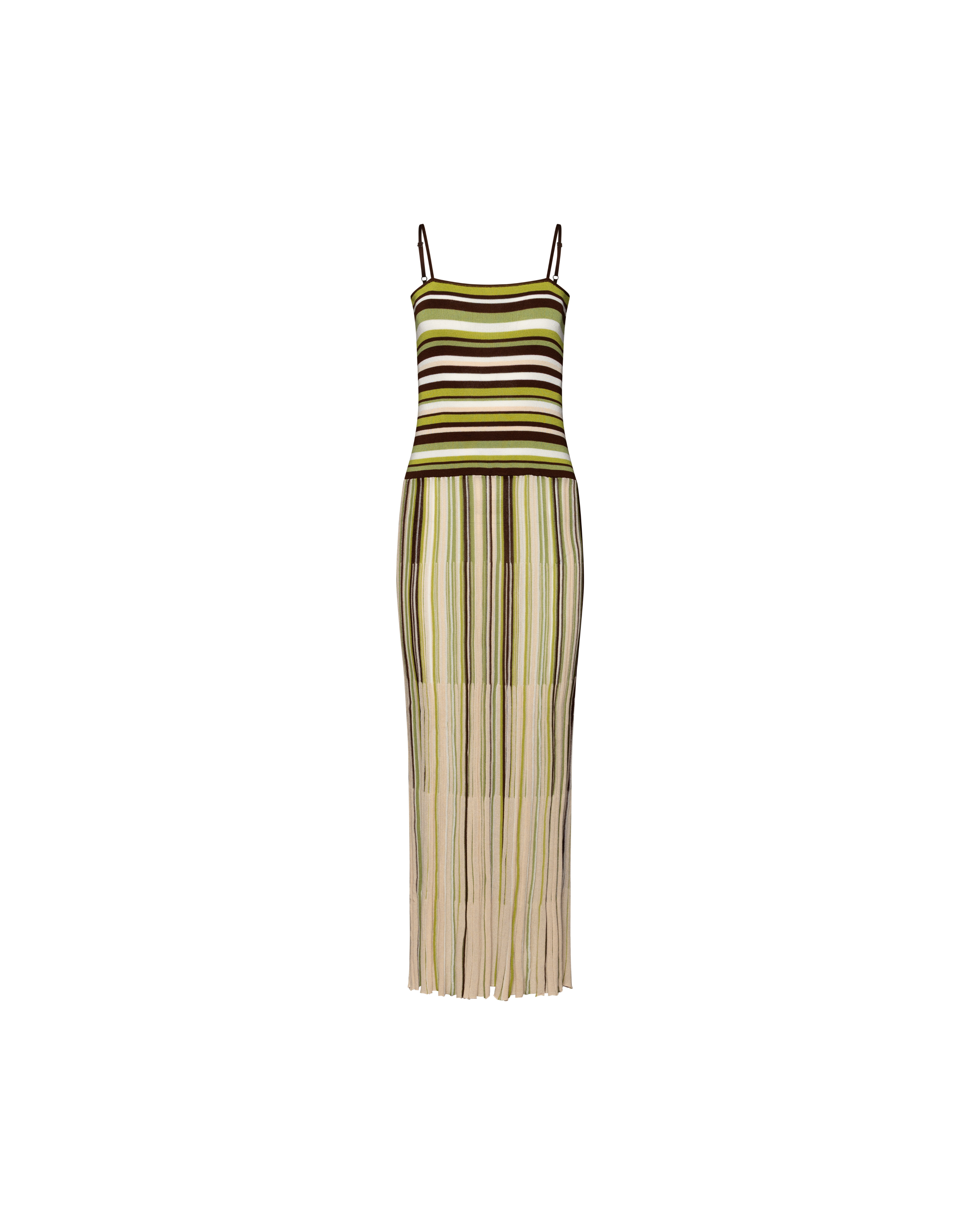 Striped flowy knit maxi dress