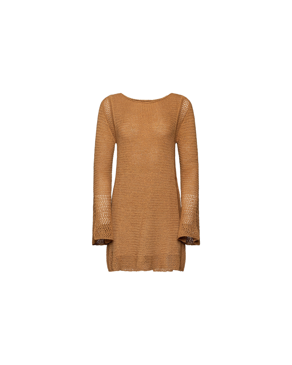 Camel long sleeve knit dress
