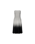 Strapless pleated midi dress