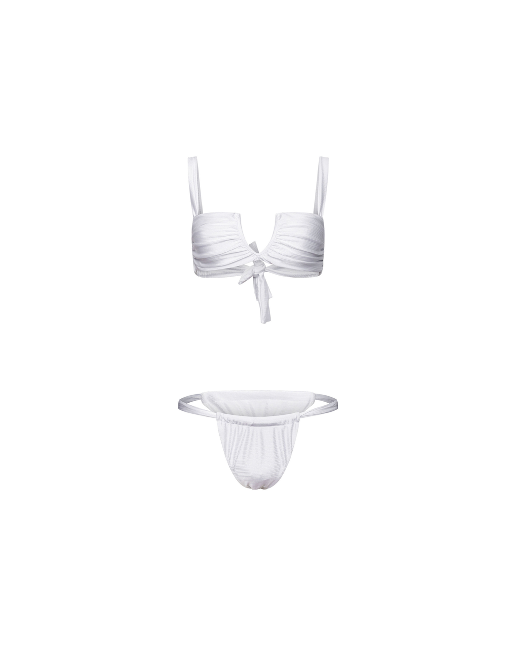 White ruched bikini