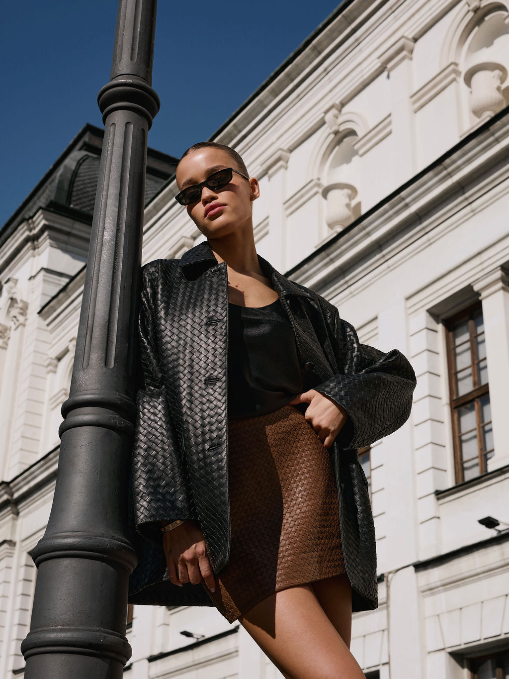 Black woven coat