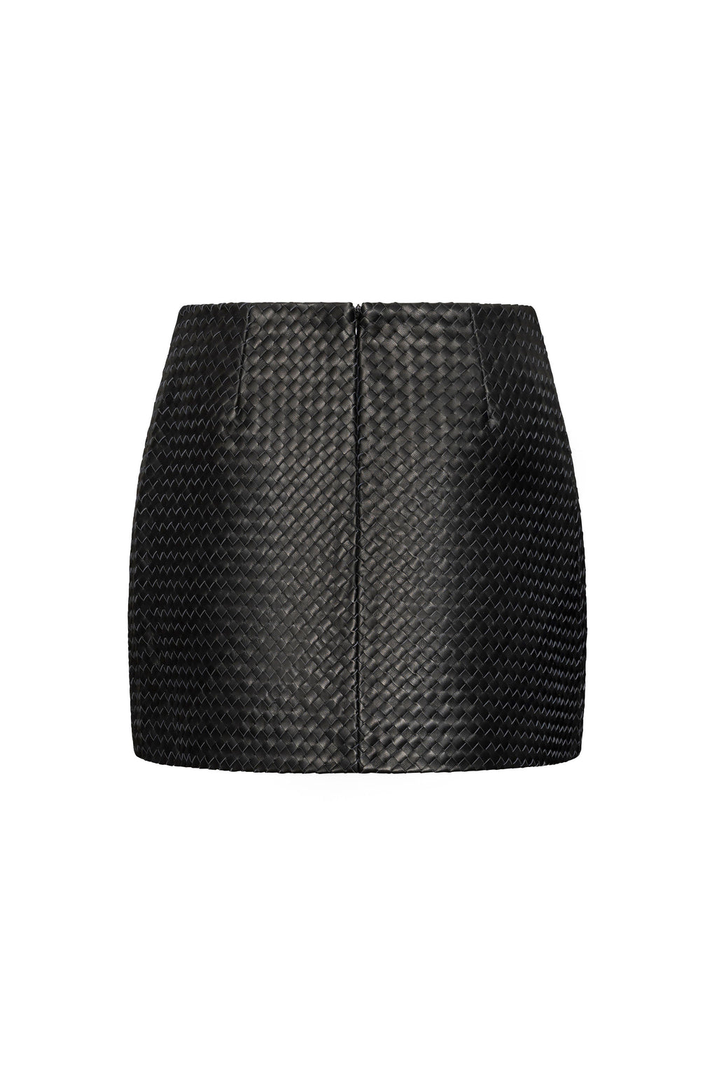 Black woven mini skirt