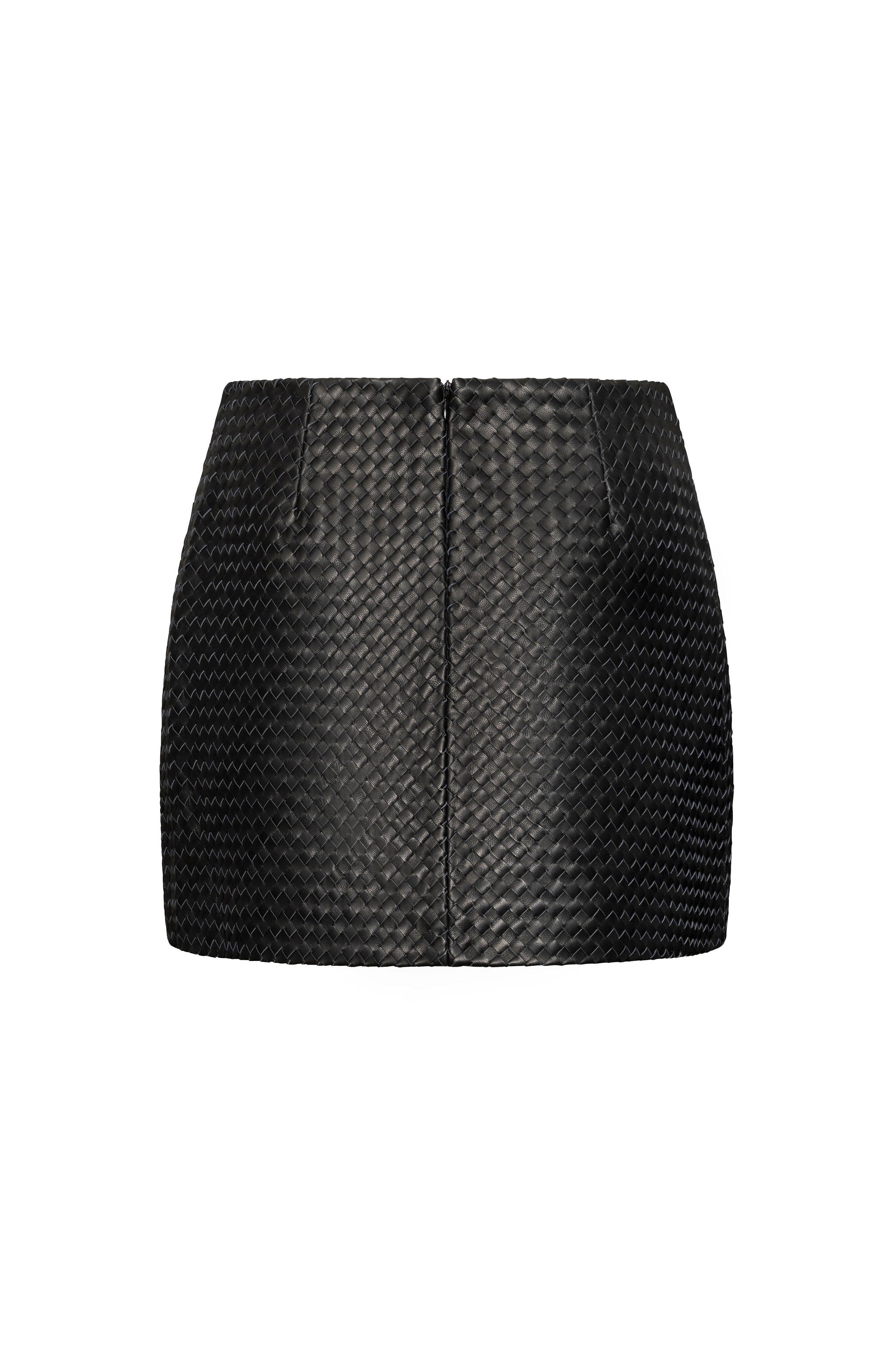 Black woven mini skirt