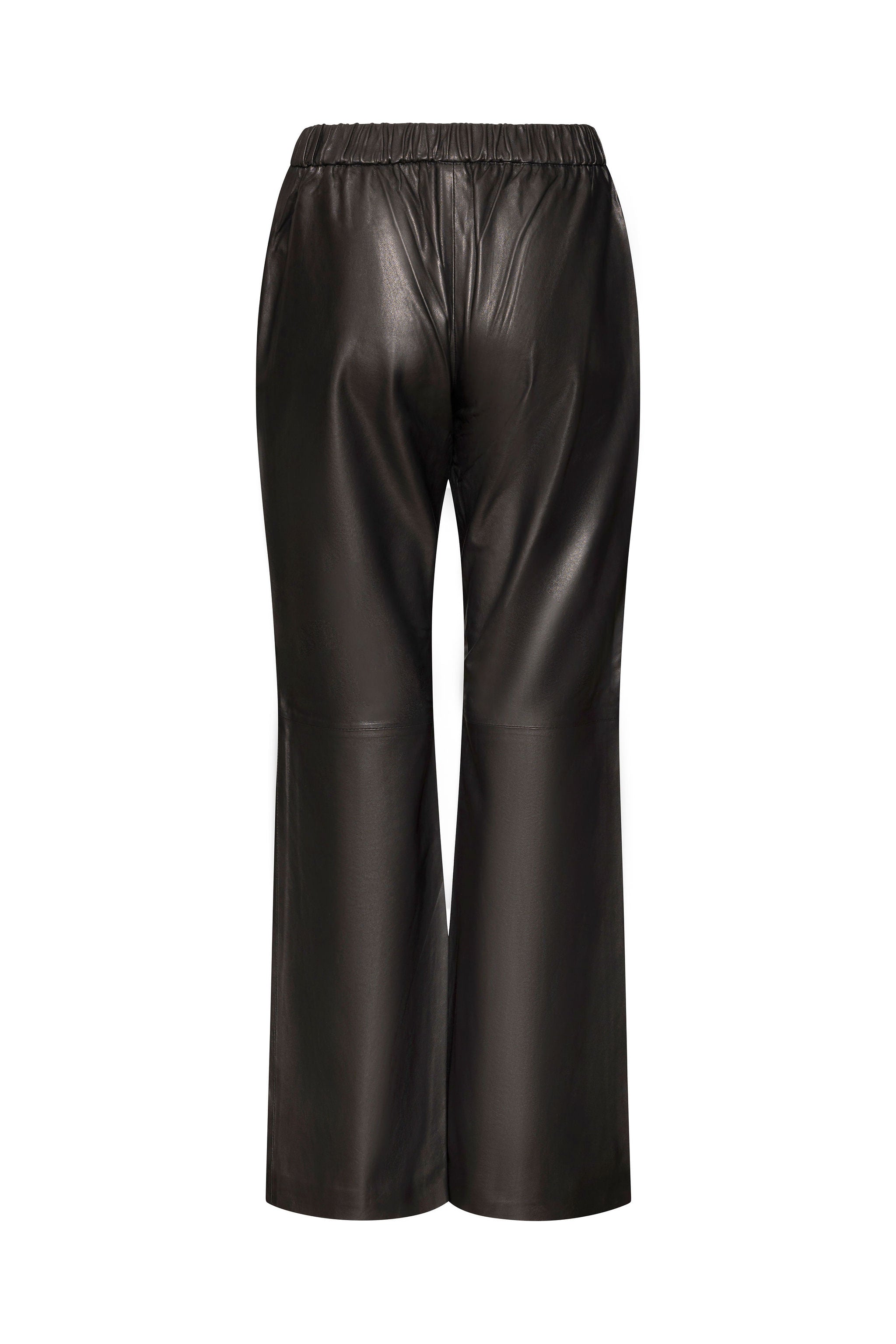 Black leather pants with clasp