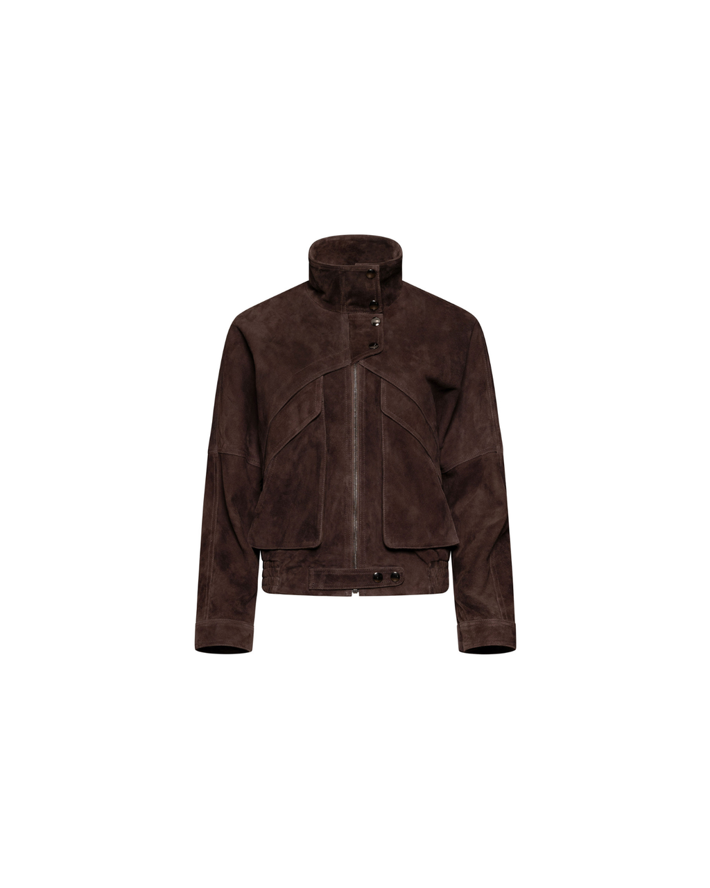 Chocolate Suede Bomber Jacket