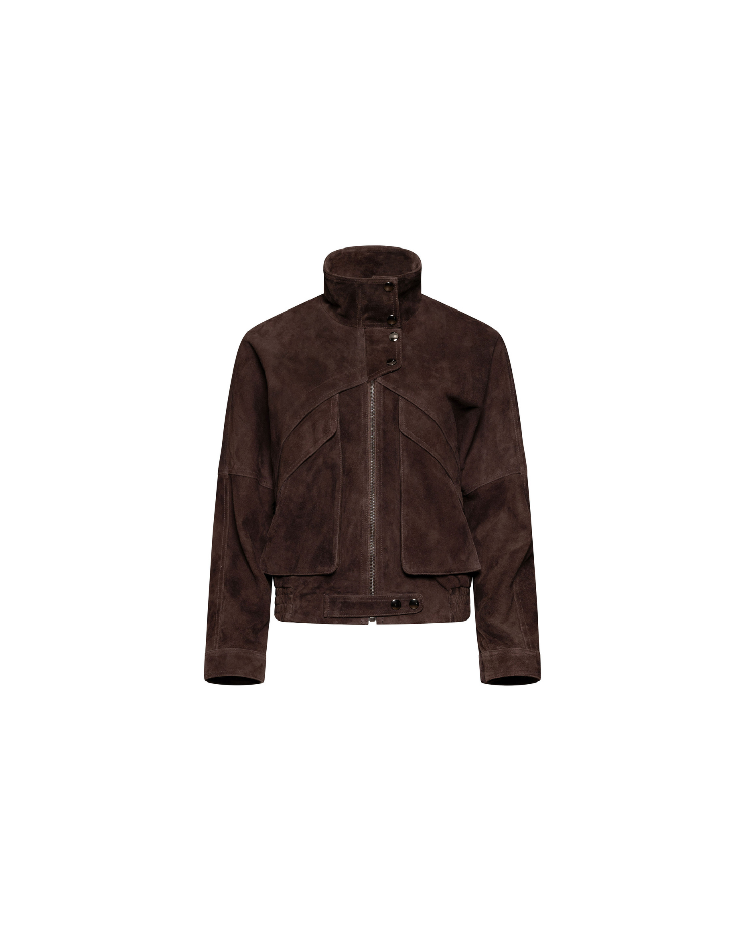 Chocolate Suede Bomber Jacket