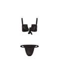 Black ruched bikini