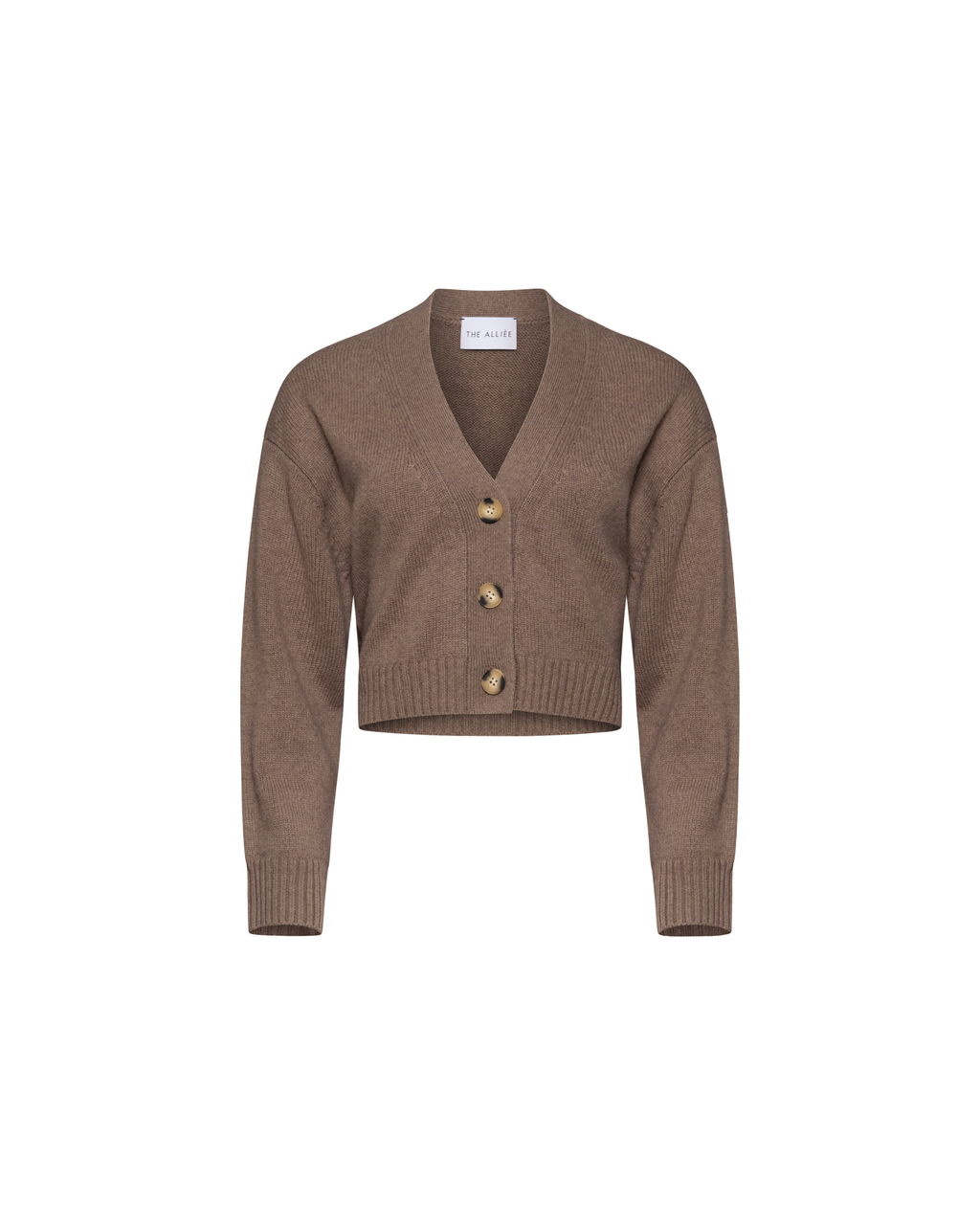 Lola khaki cropped knit cardigan