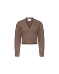 Lola khaki cropped knit cardigan