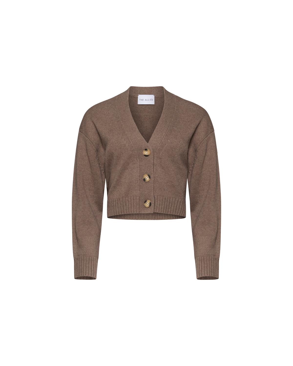 Lola khaki cropped knit cardigan