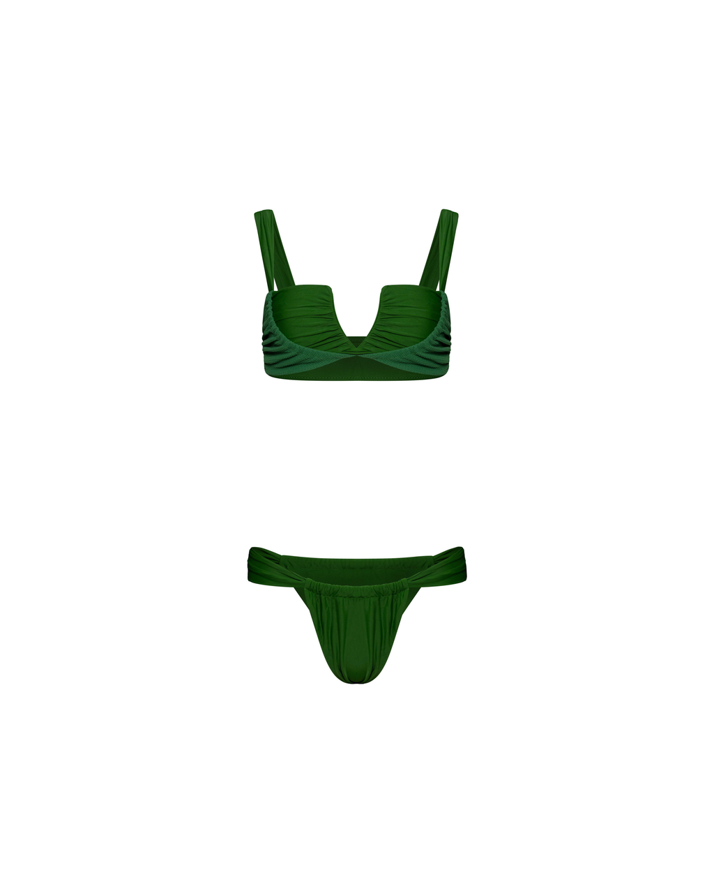 Green ruched bikini
