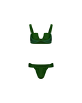 Green ruched bikini