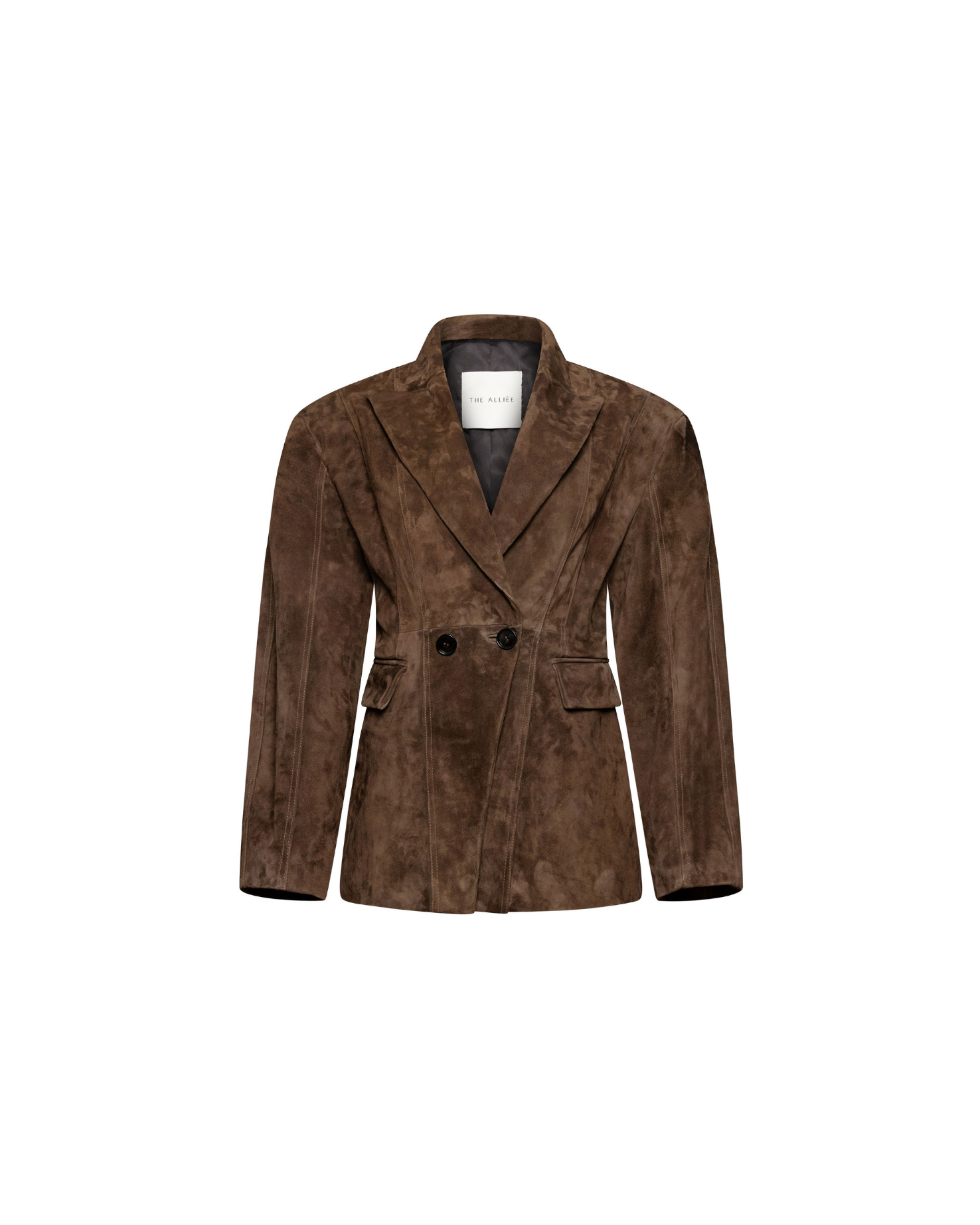 Tailored brown suede blazer