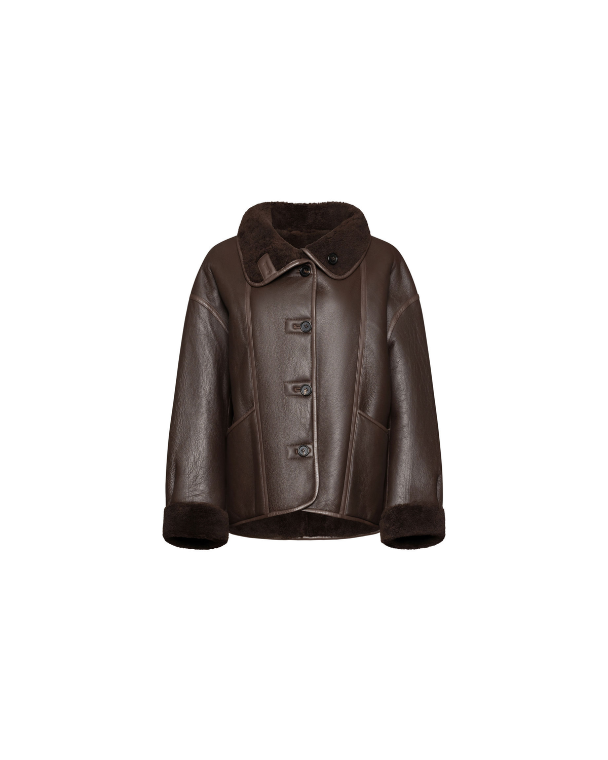 Sabine brown reversible shearling jacket