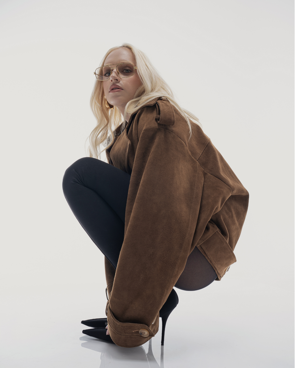 Brown Suede Oversized Jacket