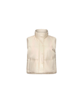 Nia white leather puffer vest