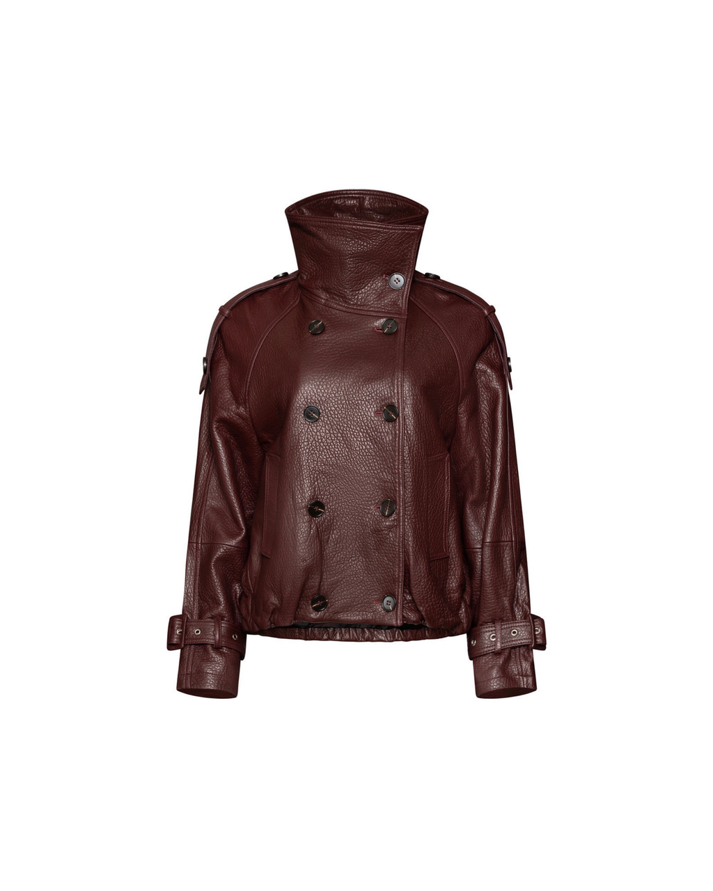 Aurelia burgundy leather jacket