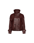 Aurelia burgundy leather jacket