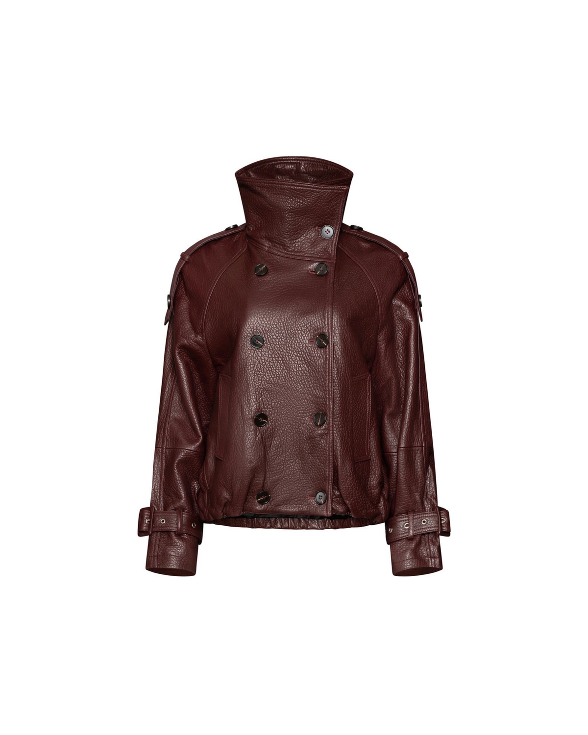 Aurelia burgundy leather jacket