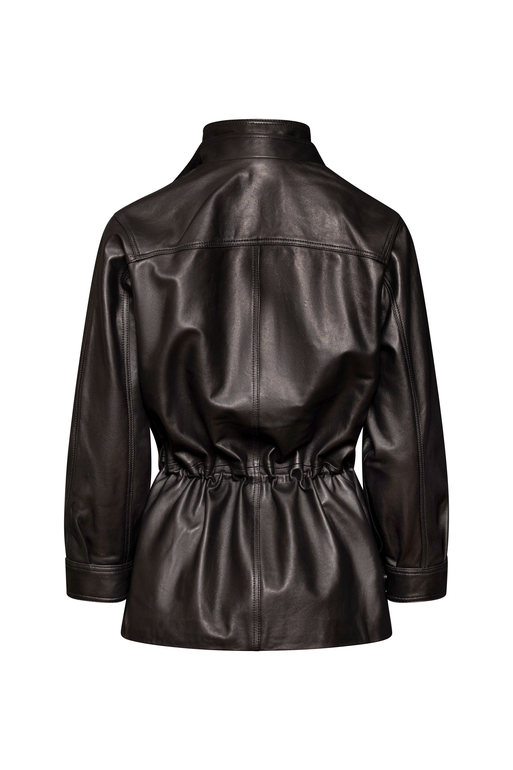 Leather drawstring-waist Jacket