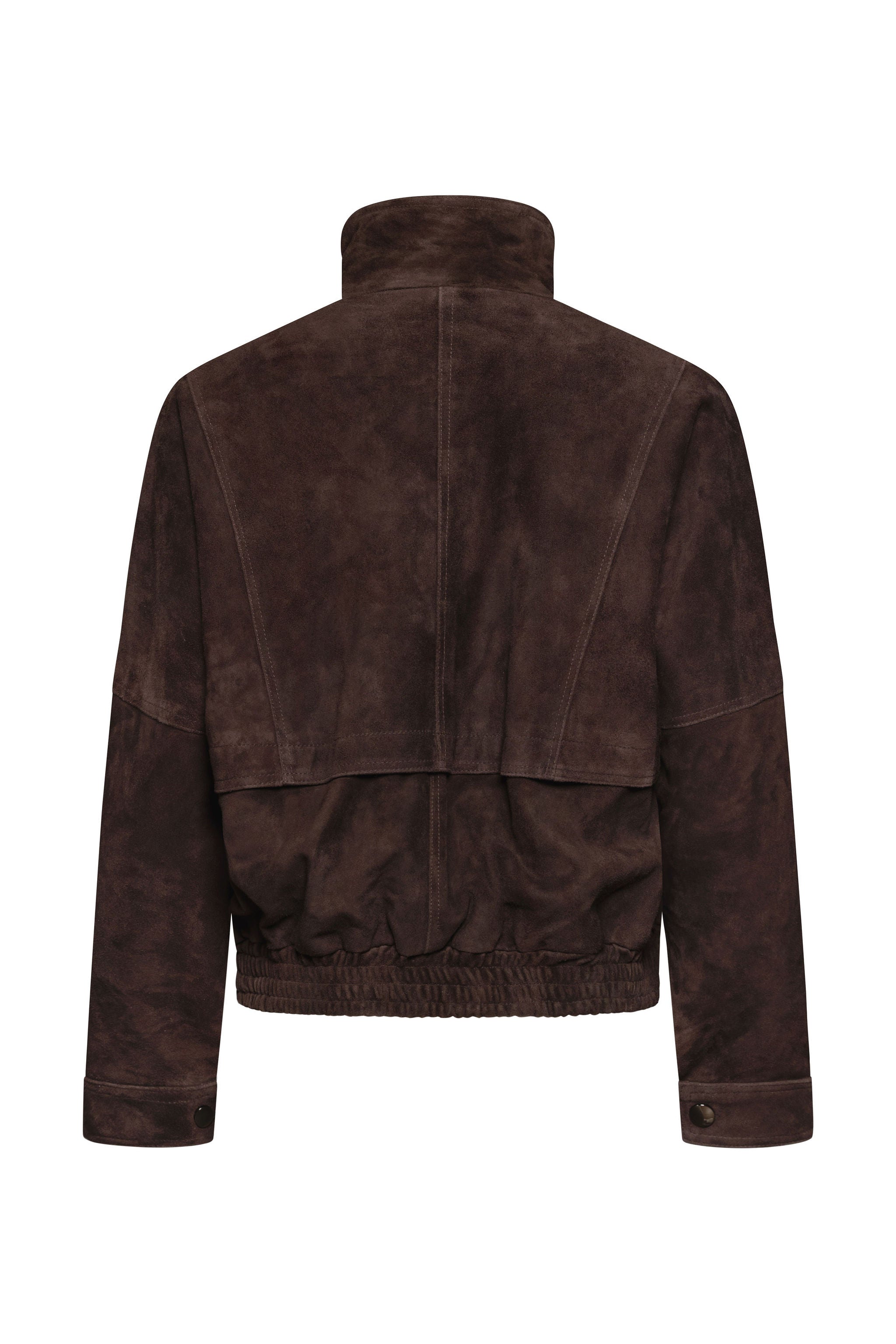 Chocolate Suede Bomber Jacket