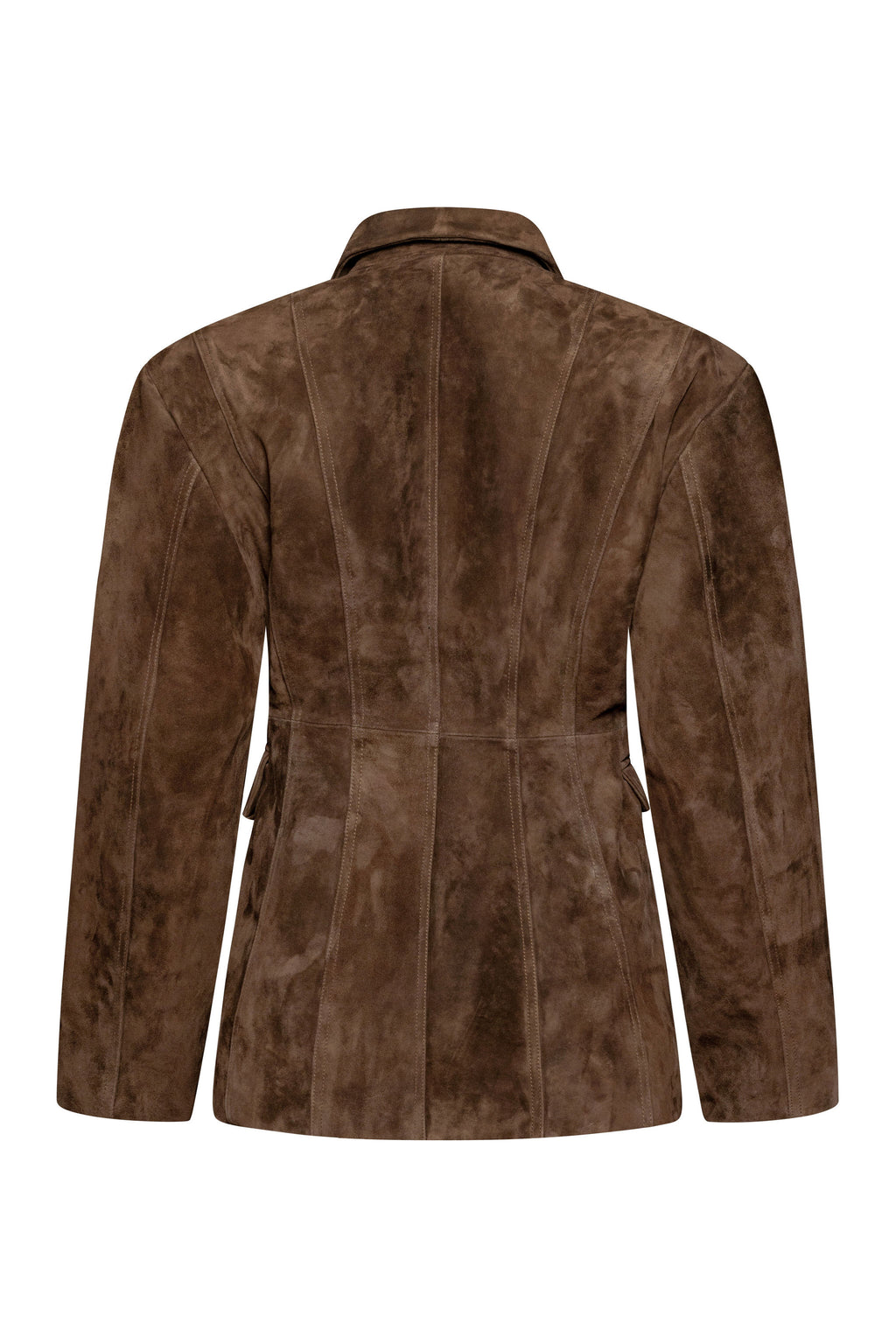 Tailored brown suede blazer