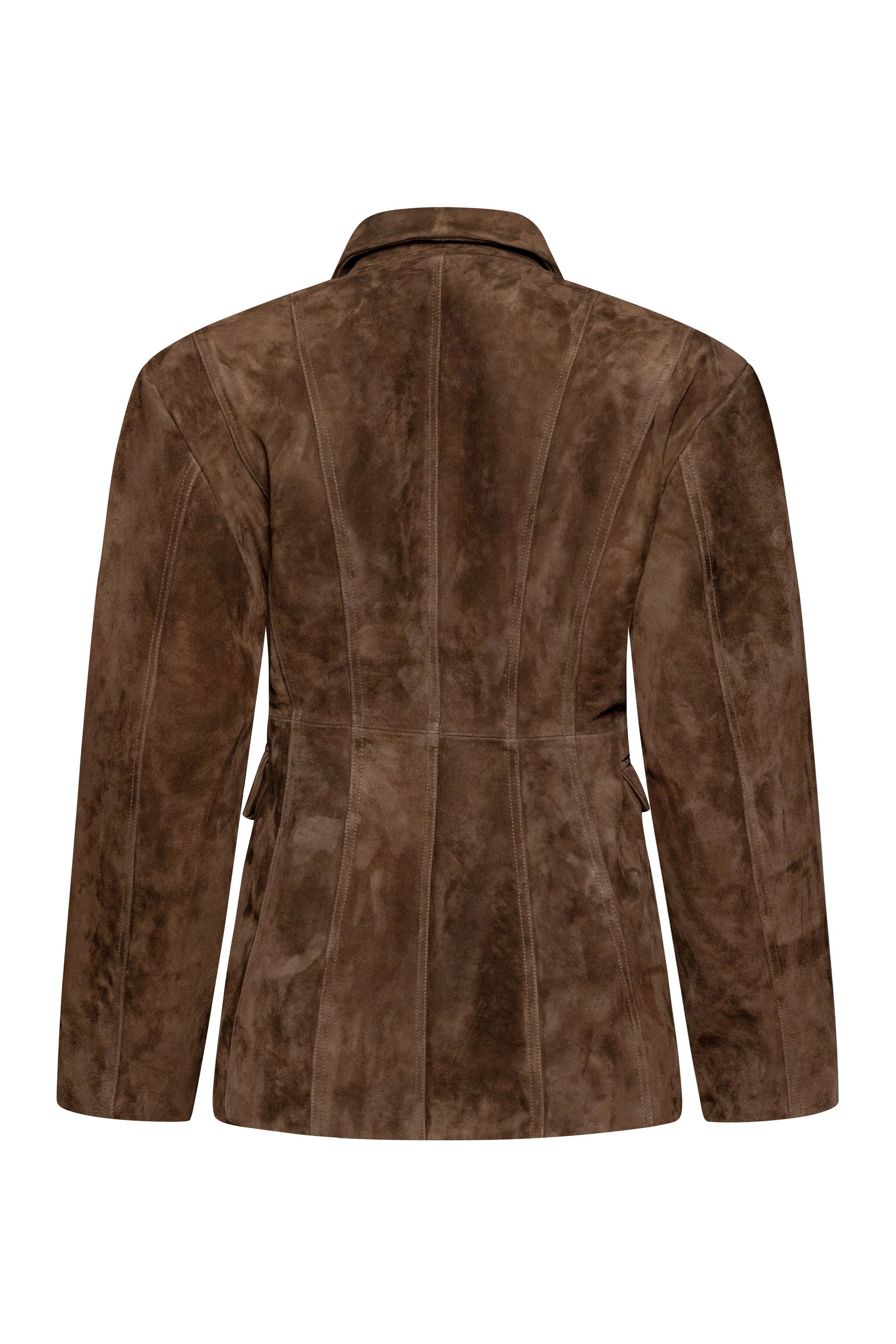 Tailored brown suede blazer