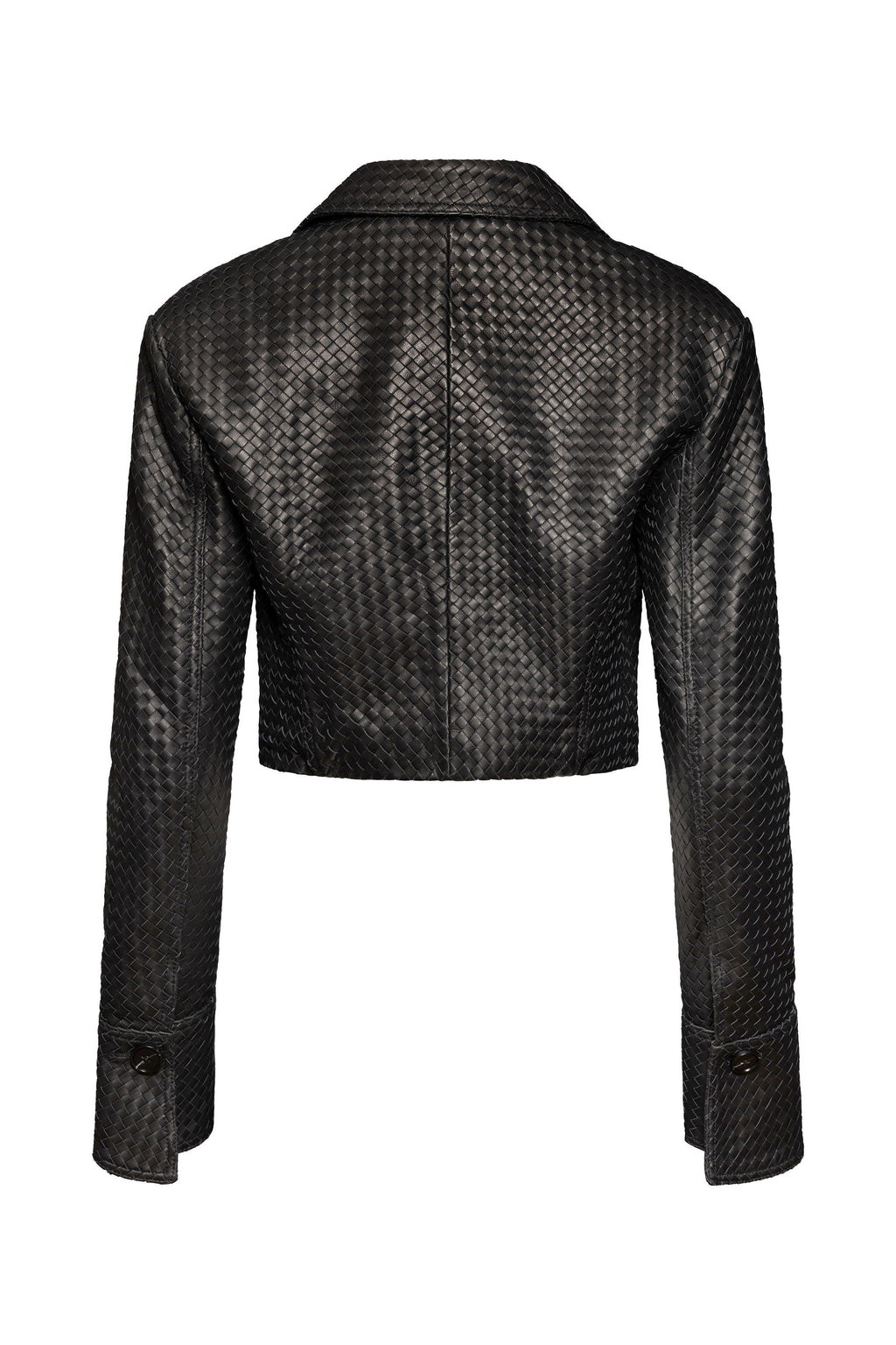 Black woven cropped jacket