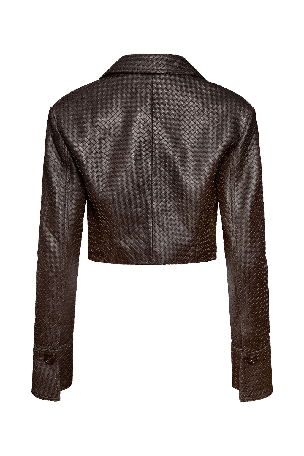 Brown woven cropped jacket