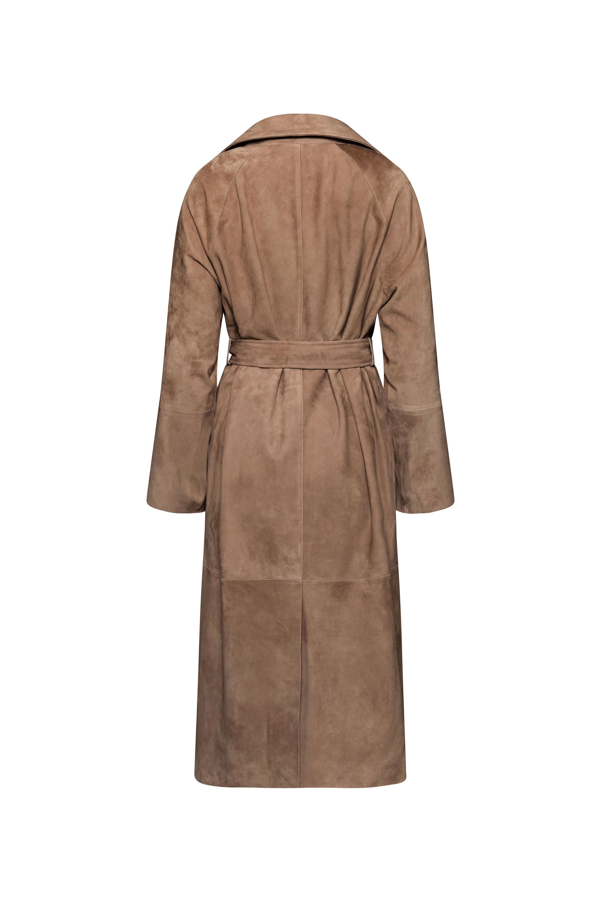 Beige suede trench coat