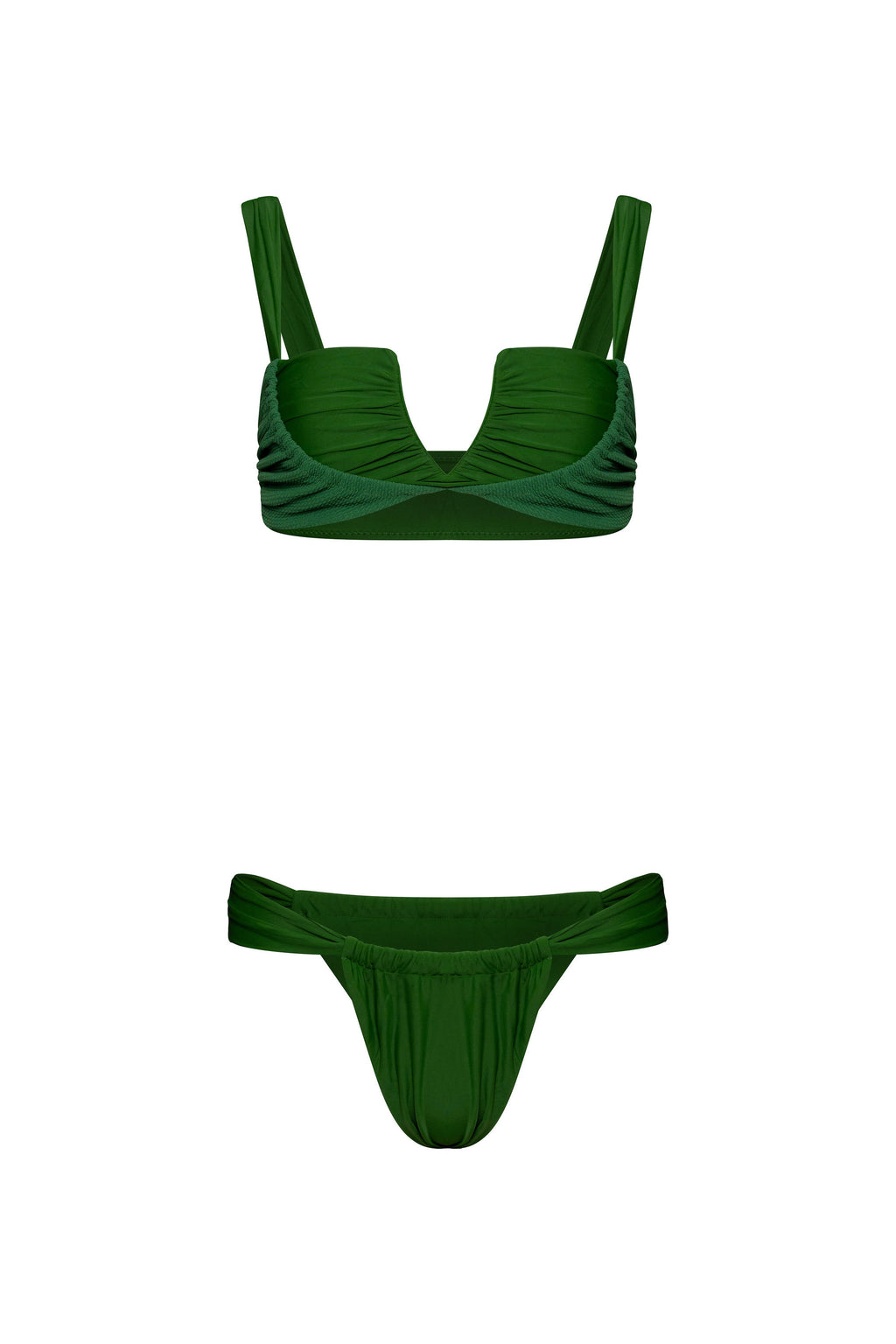 Green rushed bikini