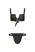 Dark green rushed bikini