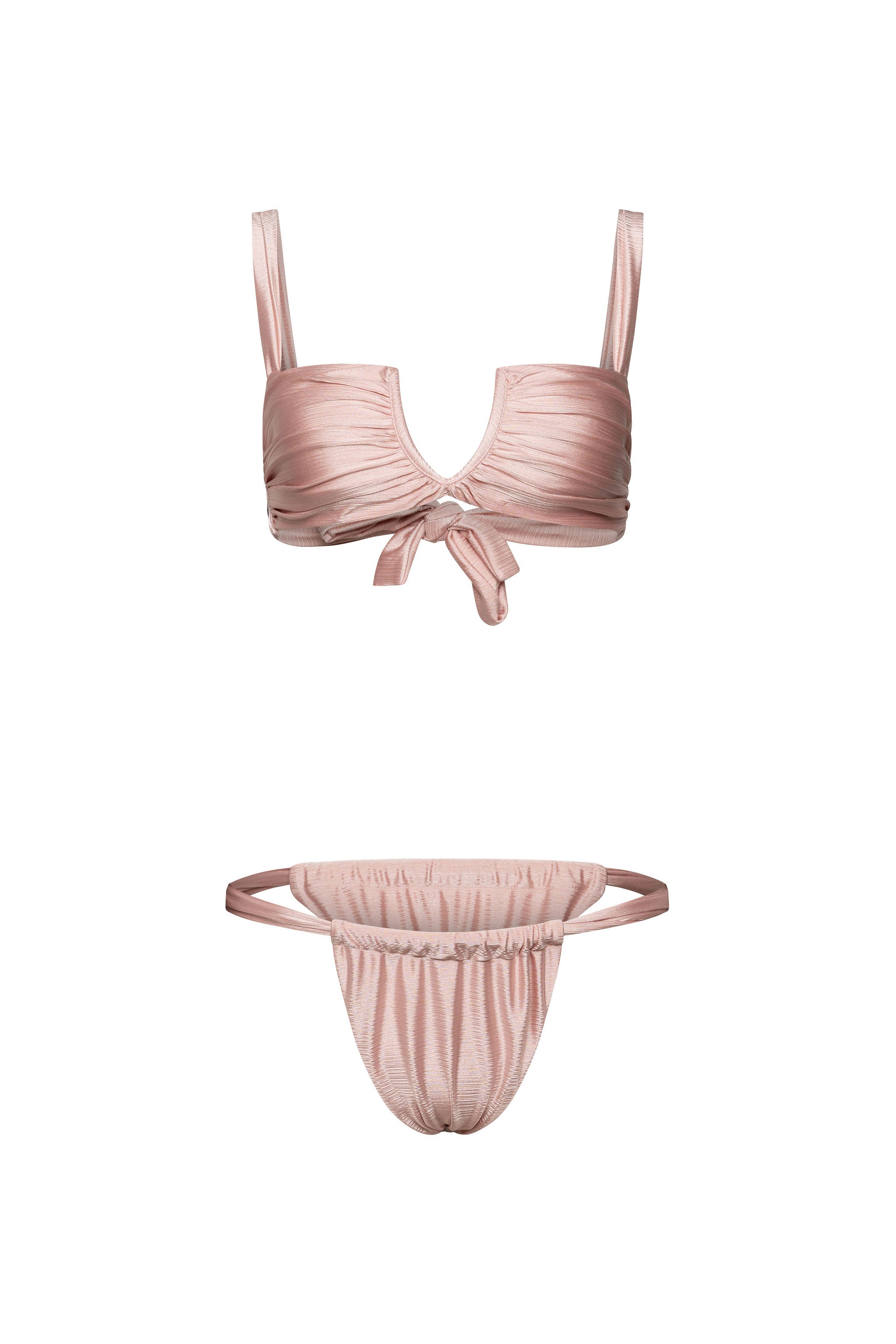 Pink rushed bikini