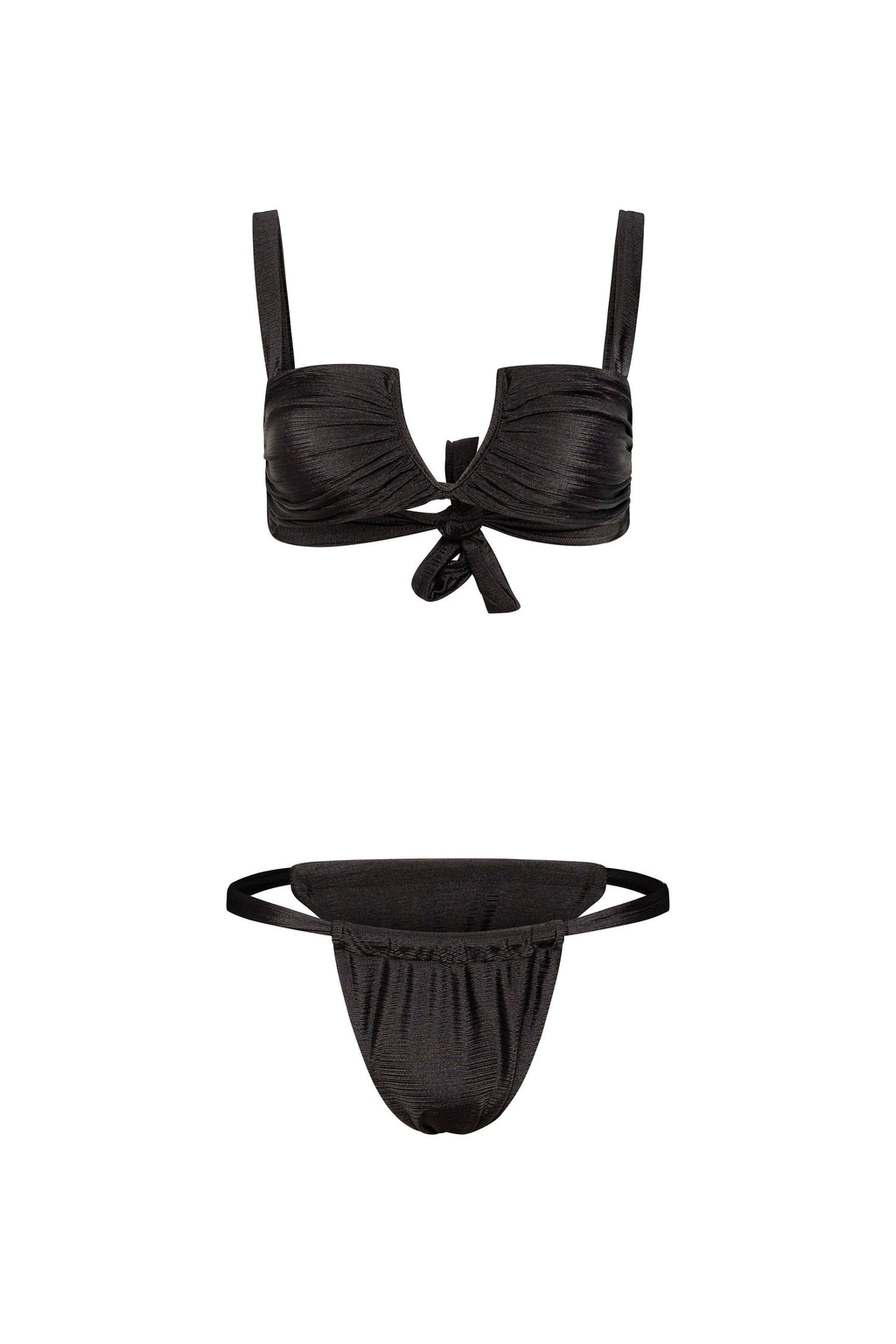 Black rushed bikini