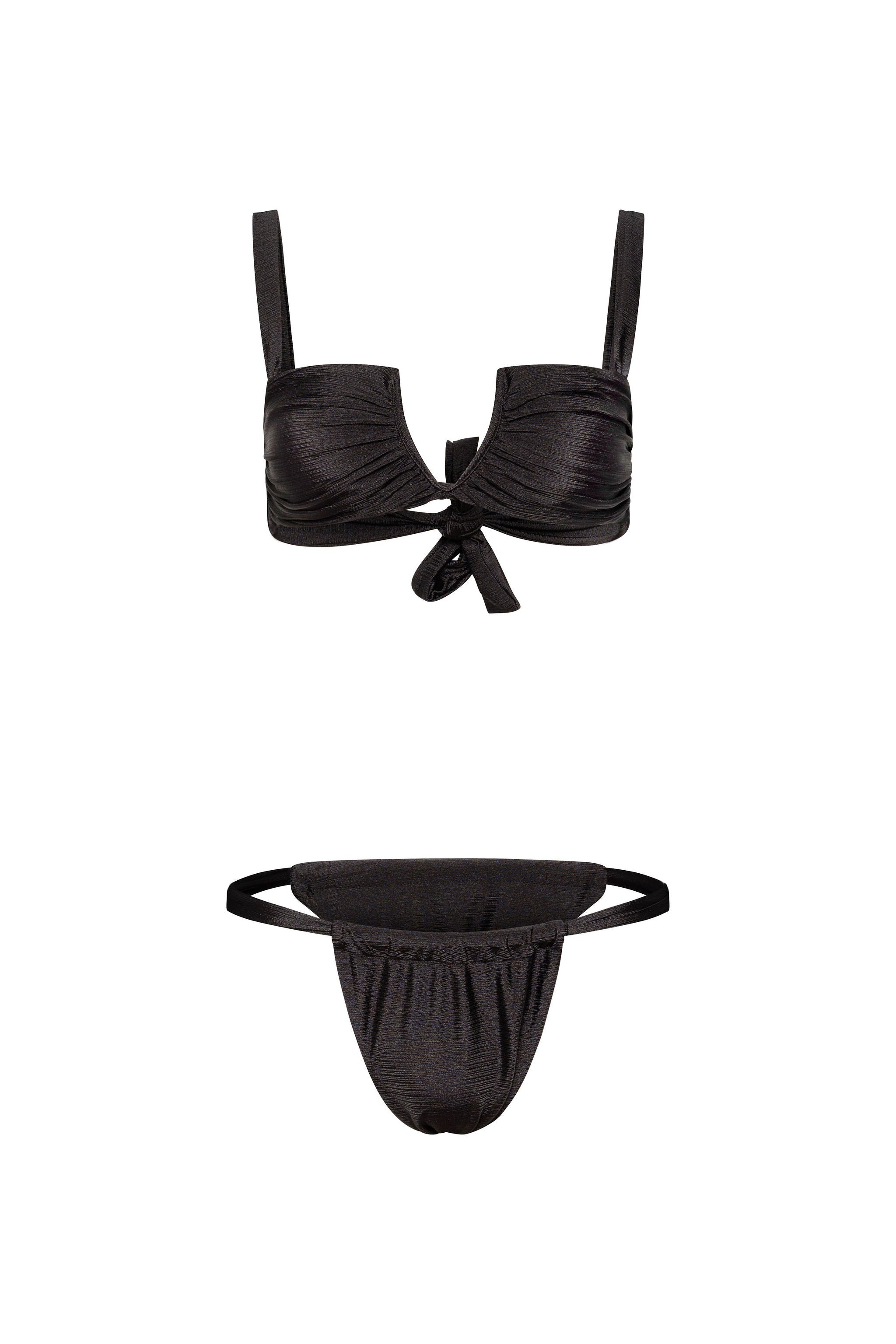 Black rushed bikini