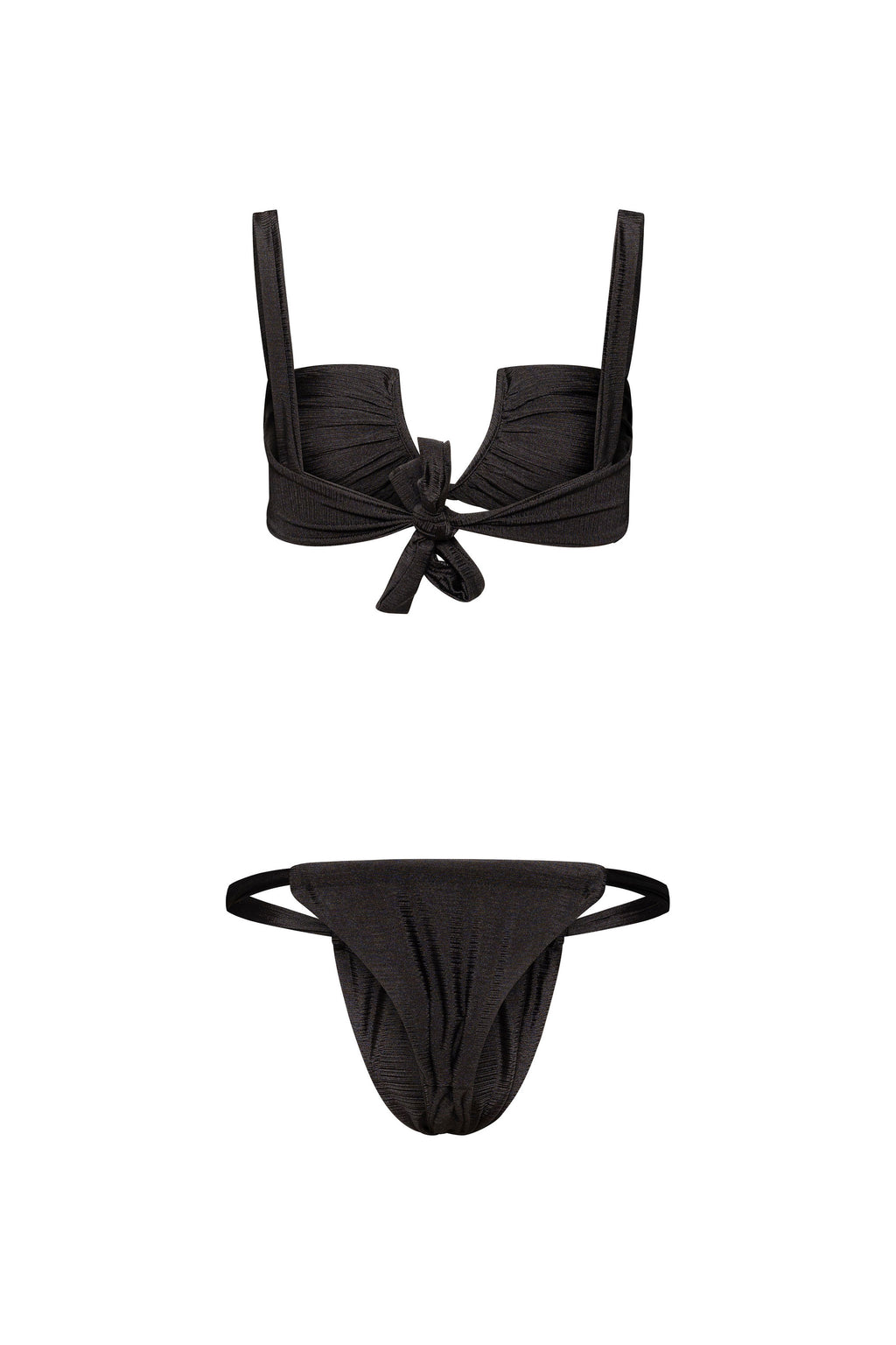Black rushed bikini