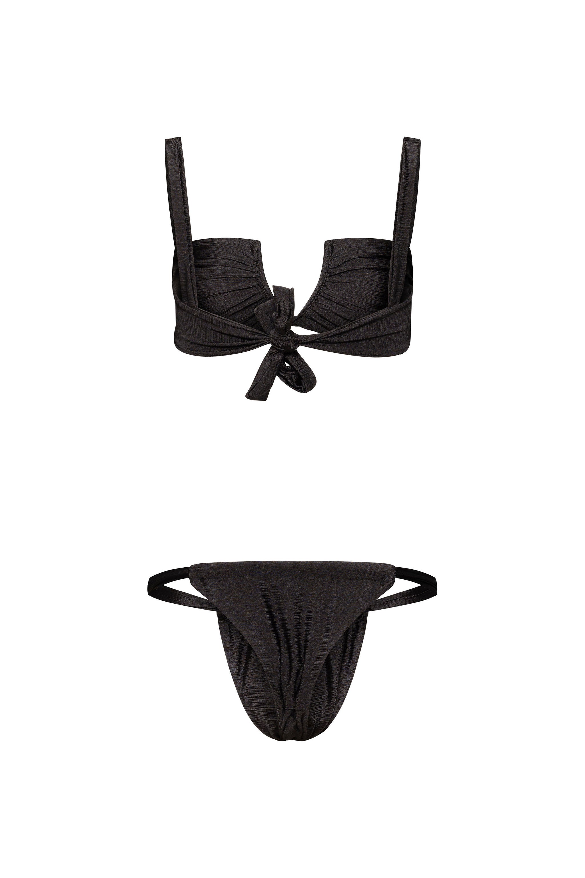 Black rushed bikini