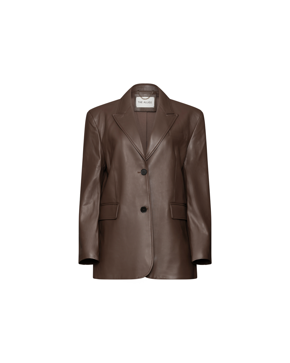 Amelie brown leather blazer