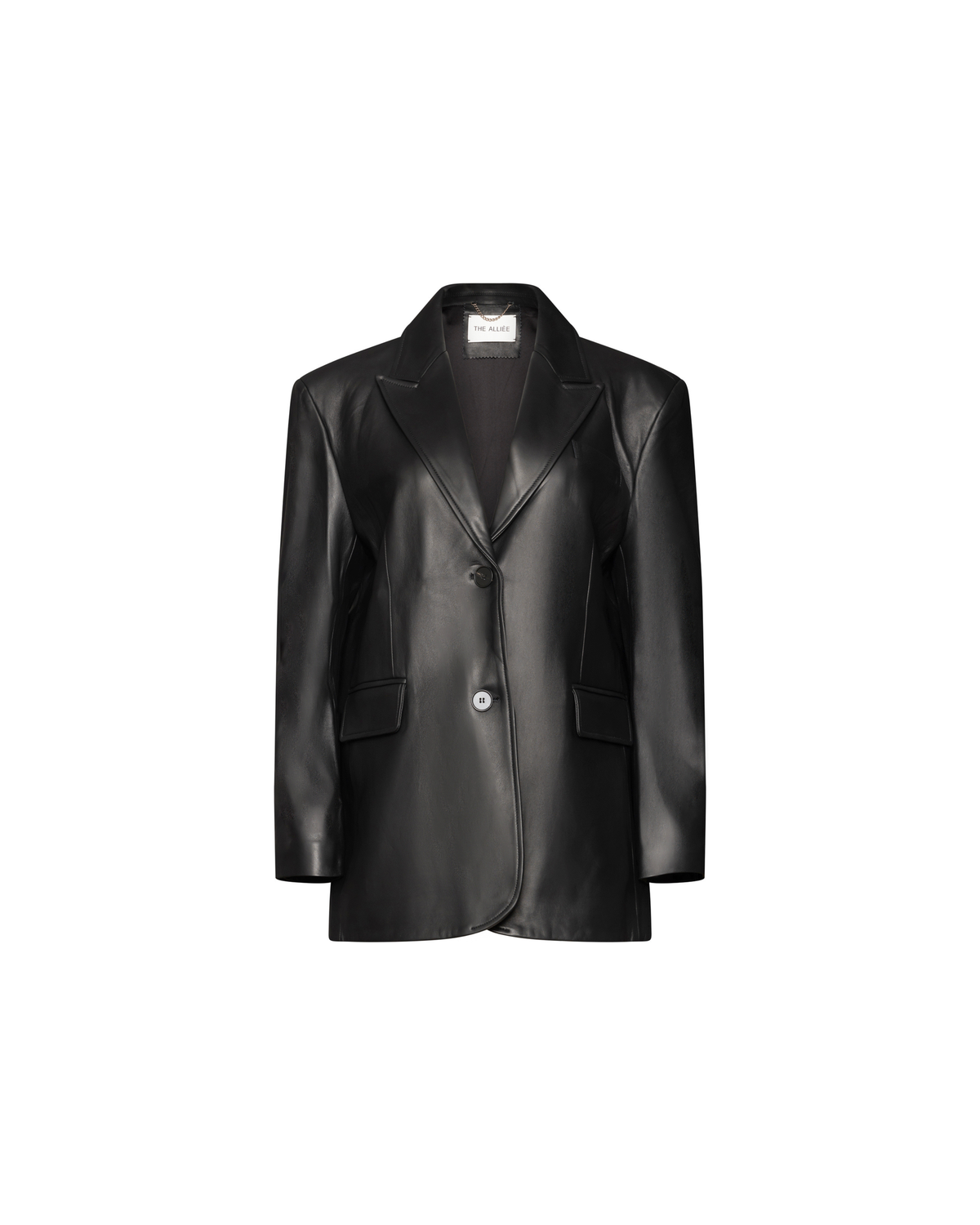 Amelie black leather blazer