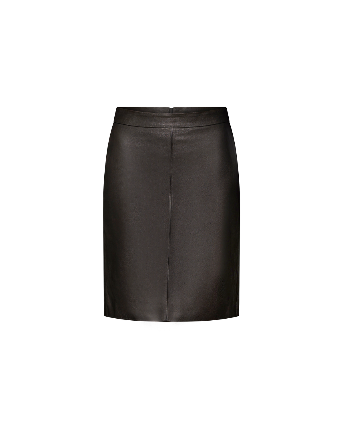 Celia black leather midi skirt