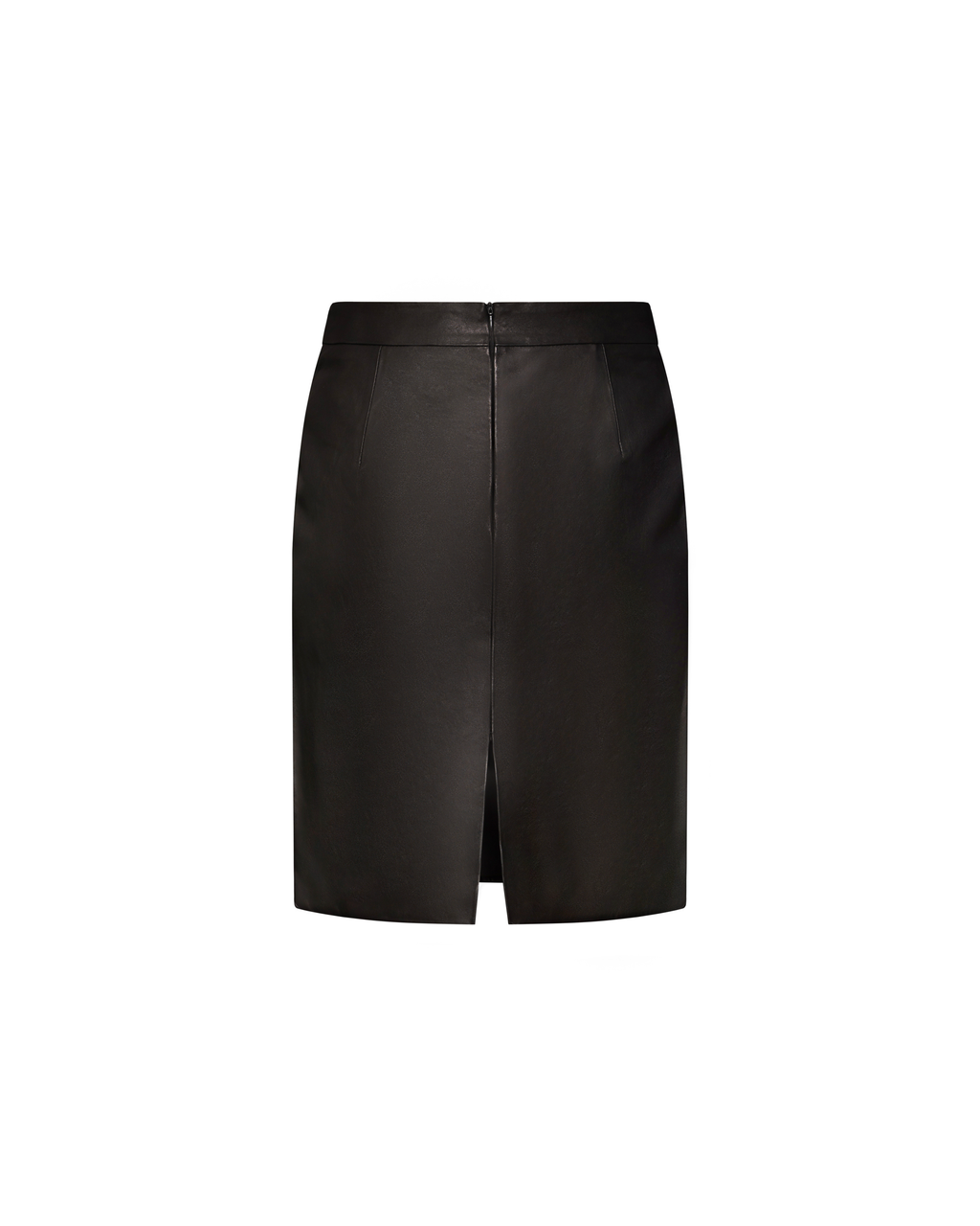 Celia black leather midi skirt