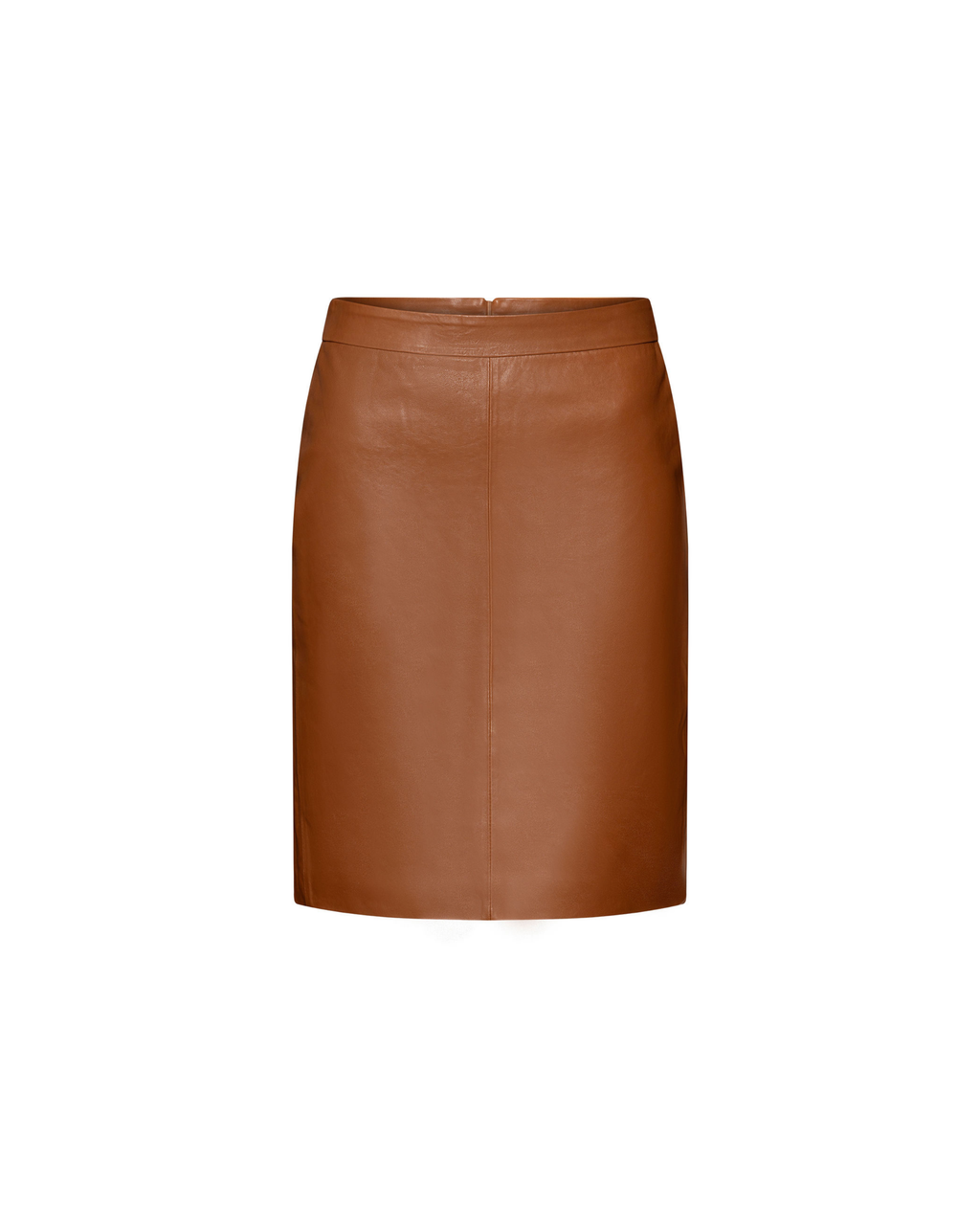 Celia brown leather midi skirt