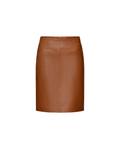Celia brown leather midi skirt